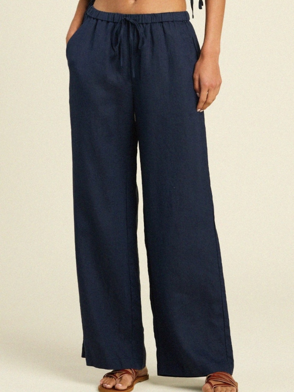 Vera Pant ~ Navy Linen